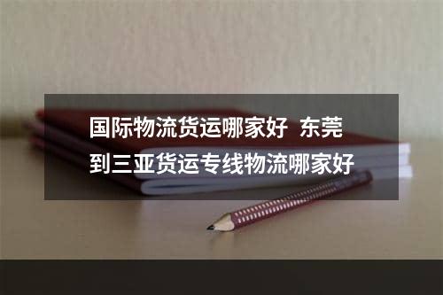 国际物流货运哪家好  东莞到三亚货运专线物流哪家好