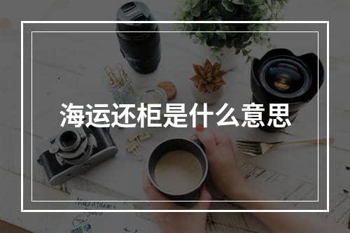 海运还柜是什么意思