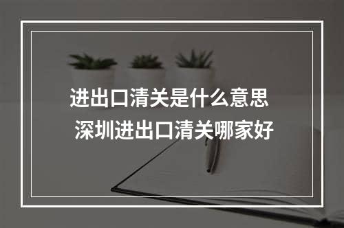 进出口清关是什么意思  深圳进出口清关哪家好