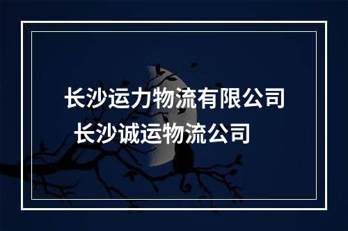 长沙运力物流有限公司  长沙诚运物流公司