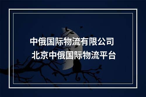 中俄国际物流有限公司  北京中俄国际物流平台