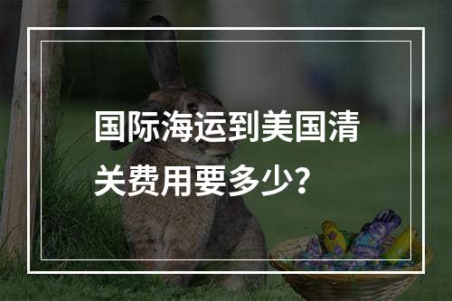 国际海运到美国清关费用要多少？