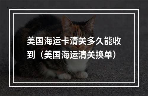 美国海运卡清关多久能收到（美国海运清关换单）