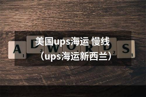 美国ups海运 慢线（ups海运新西兰）