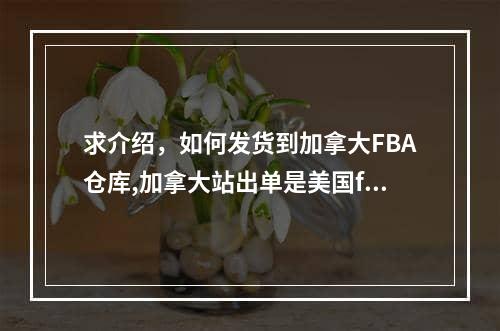 求介绍，如何发货到加拿大FBA仓库,加拿大站出单是美国fba仓库发货吗