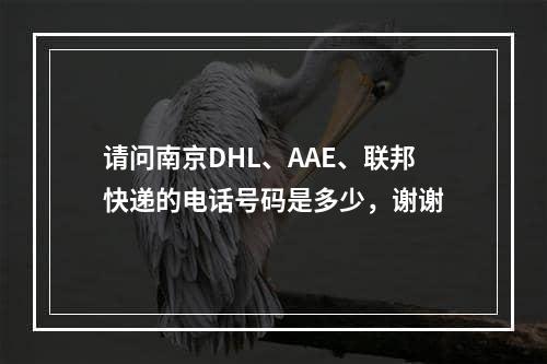 请问南京DHL、AAE、联邦快递的电话号码是多少，谢谢