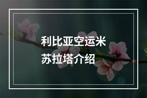 利比亚空运米苏拉塔介绍