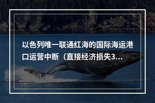 以色列唯一联通红海的国际海运港口运营中断（直接经济损失30亿美元）