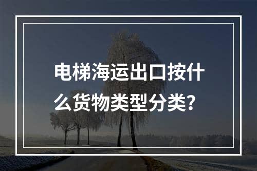 电梯海运出口按什么货物类型分类？