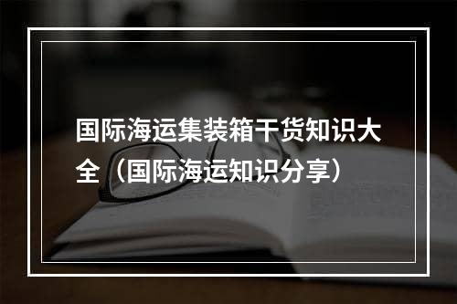 国际海运集装箱干货知识大全（国际海运知识分享）