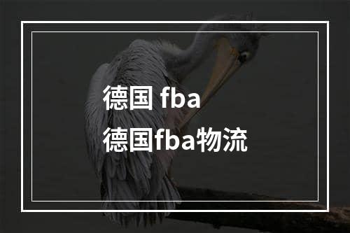 德国 fba  德国fba物流