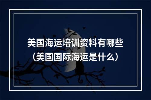 美国海运培训资料有哪些（美国国际海运是什么）