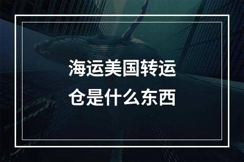 海运美国转运仓是什么东西