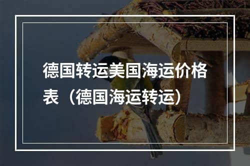 德国转运美国海运价格表（德国海运转运）