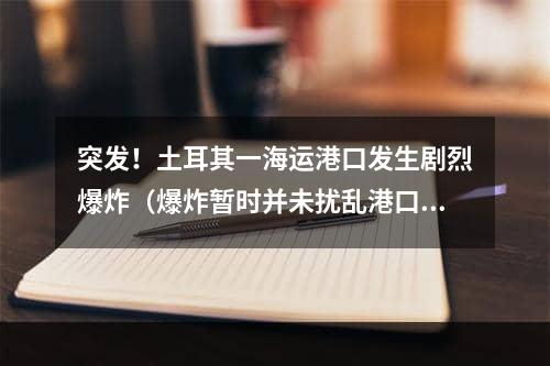 突发！土耳其一海运港口发生剧烈爆炸（爆炸暂时并未扰乱港口的正常运营）