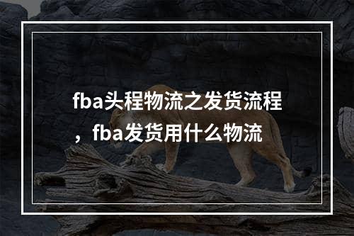 fba头程物流之发货流程，fba发货用什么物流