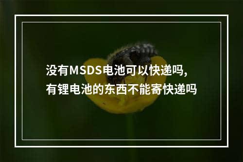 没有MSDS电池可以快递吗,有锂电池的东西不能寄快递吗