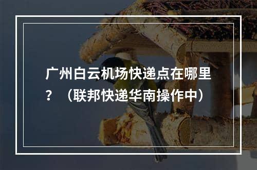 广州白云机场快递点在哪里？（联邦快递华南操作中）