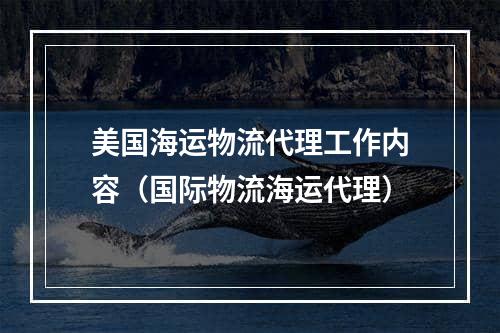 美国海运物流代理工作内容（国际物流海运代理）