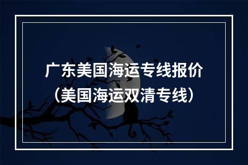 广东美国海运专线报价（美国海运双清专线）