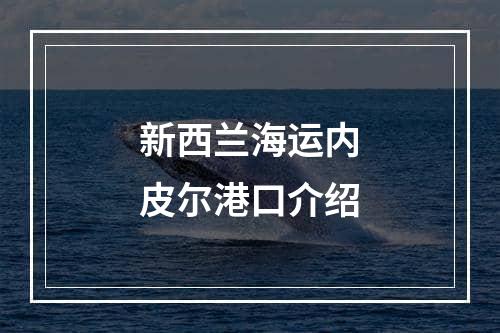 新西兰海运内皮尔港口介绍