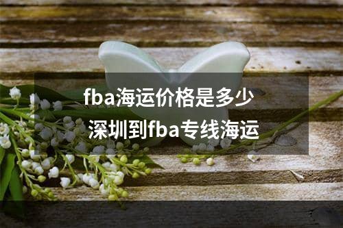 fba海运价格是多少  深圳到fba专线海运