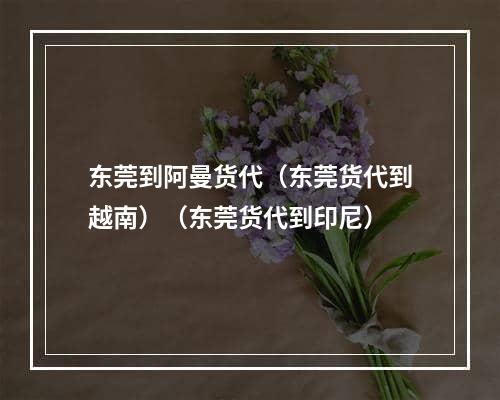 东莞到阿曼货代（东莞货代到越南）（东莞货代到印尼）