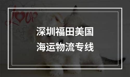 深圳福田美国海运物流专线