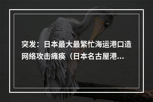 突发：日本最大最繁忙海运港口造网络攻击瘫痪（日本名古屋港运营中断）