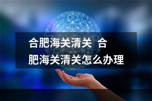 合肥海关清关  合肥海关清关怎么办理