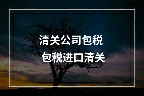 清关公司包税  包税进口清关