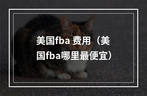 美国fba 费用（美国fba哪里最便宜）