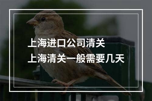 上海进口公司清关  上海清关一般需要几天