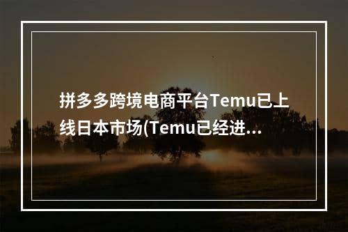 拼多多跨境电商平台Temu已上线日本市场(Temu已经进入哪些国家)