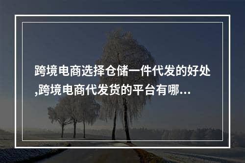 跨境电商选择仓储一件代发的好处,跨境电商代发货的平台有哪些