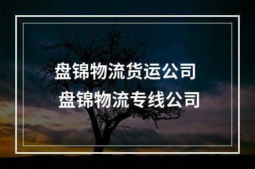 盘锦物流货运公司  盘锦物流专线公司