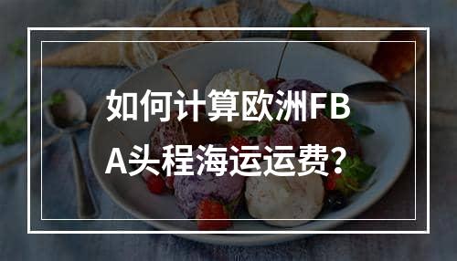 如何计算欧洲FBA头程海运运费？