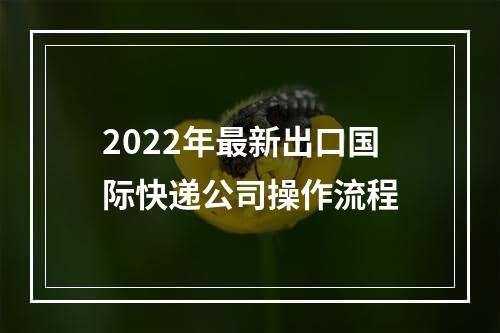 2022年最新出口国际快递公司操作流程