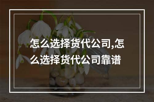 怎么选择货代公司,怎么选择货代公司靠谱