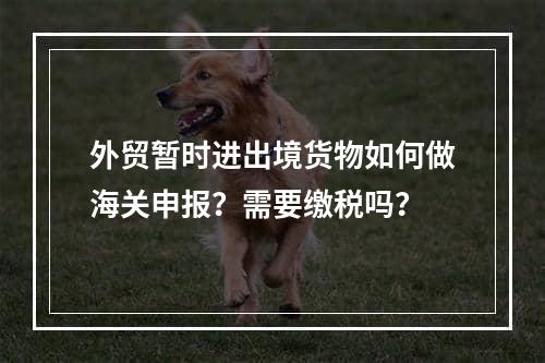 外贸暂时进出境货物如何做海关申报？需要缴税吗？