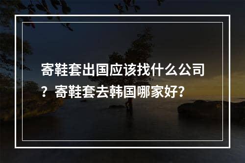 寄鞋套出国应该找什么公司？寄鞋套去韩国哪家好？