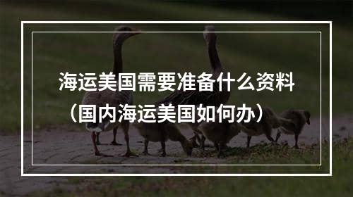 海运美国需要准备什么资料（国内海运美国如何办）