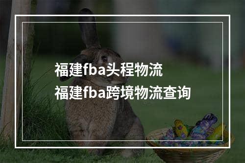 福建fba头程物流  福建fba跨境物流查询