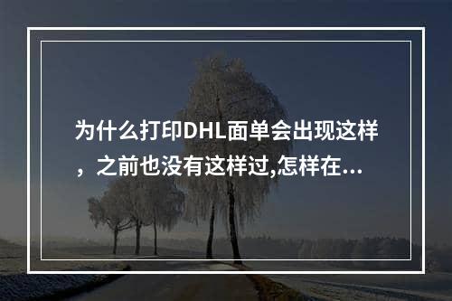 为什么打印DHL面单会出现这样，之前也没有这样过,怎样在excel上设置dhl快递单