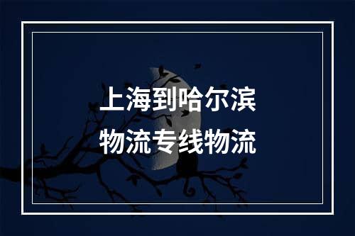 上海到哈尔滨物流专线物流