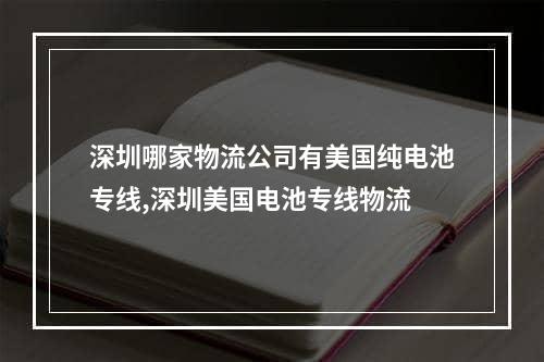 深圳哪家物流公司有美国纯电池专线,深圳美国电池专线物流