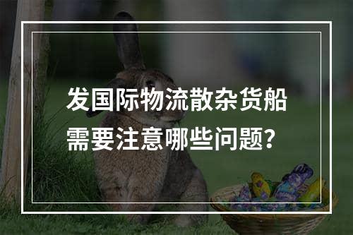 发国际物流散杂货船需要注意哪些问题？