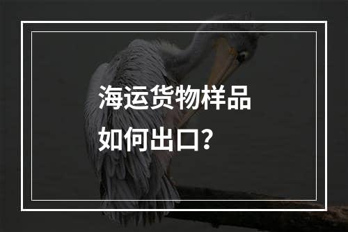 海运货物样品如何出口？