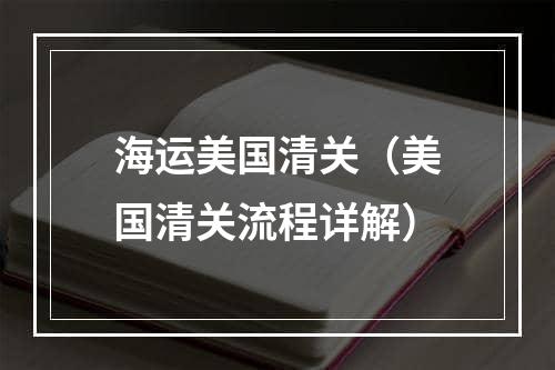 海运美国清关（美国清关流程详解）