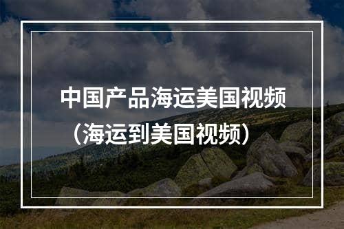 中国产品海运美国视频（海运到美国视频）